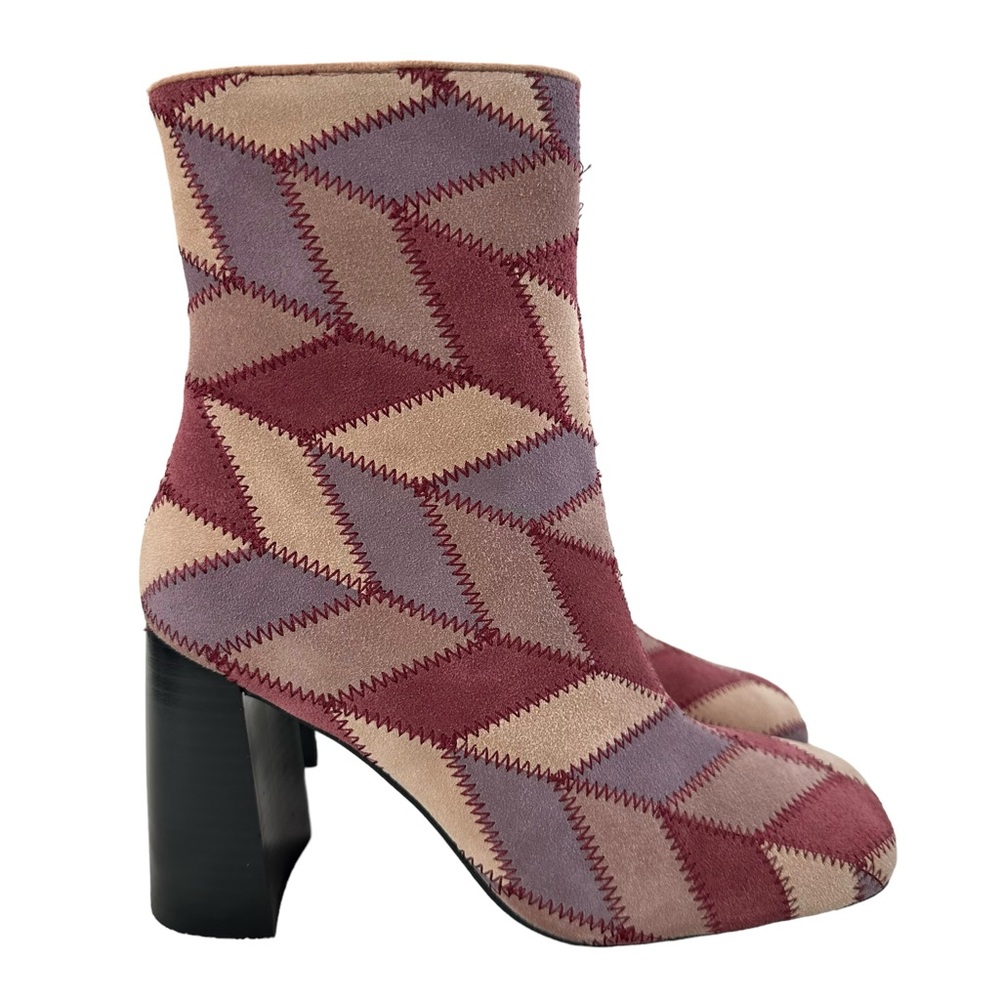 Jeffrey Campbell Versus Pink Suede Multi Block Heel Boots Size 6.5 - Picture 3 of 16